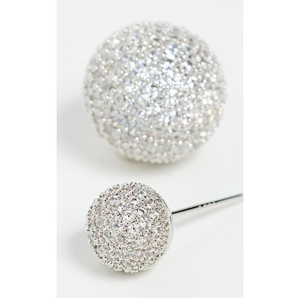 NEW~ Anthropologie Shashi Pavé Double Ball Front-Back Earrings - Picture 4 of 15